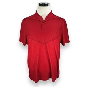 Nike Tiger Woods Collection Henley Polo Shirt Men’s Large Red Short Sleeve Golf - Picture 1 of 10