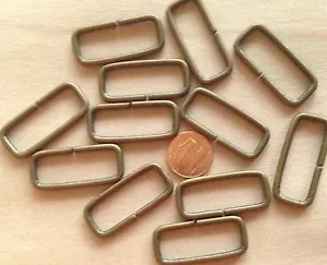 12 Antiqued Brass Tone Metal Loops Rings 1 3/8" 33mm Inside Measurement # 7215 - Picture 1 of 1