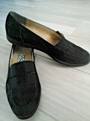 Mocasín Ros Hommerson Negro Gamuza Genuina Cuero Sin Cordones Tacón Bajo Talla 8 1/2 M Foto 1 de 4
