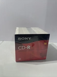 NEW SONY CD-R BLANK DISC 30 PACK  WITH SLIM LINE JEWEL CASES - Afbeelding 1 van 6