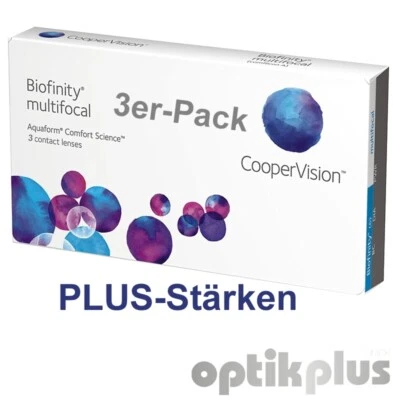 Biofinity Multifocal - Mehrstärken Monatslinse - 3er-Pack - PLUS-Stärken [9124] - Bild 1 von 2