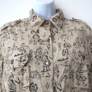 Chico's Womens Button Up Shirt Size 1 / US Medium Novelty Print Long Sleeve Top - Picture 1 of 9