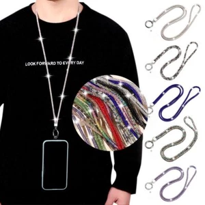 Bling Rhinestone Phone Lanyard Chain Straps Crystal Anti-lost Rope Hanging Cord - Photo 1 sur 26