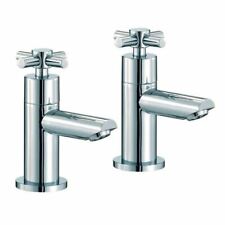 Hot & Cold Twin Kitchen Basin Sink Tap Pair Chrome Taps Brass Faucet | Crox