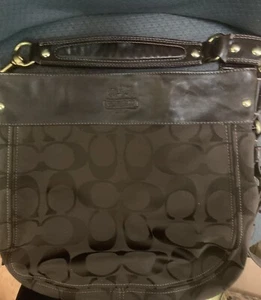 Coach Dark Chocolate Signature Handbag - Picture 1 of 3