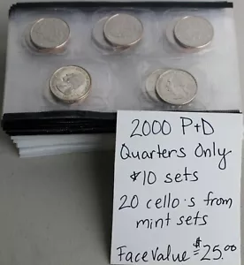 2000 P and D State Quarters Cello Set From Mint Sets 20 Total 10 Sets of P D - Picture 1 of 4