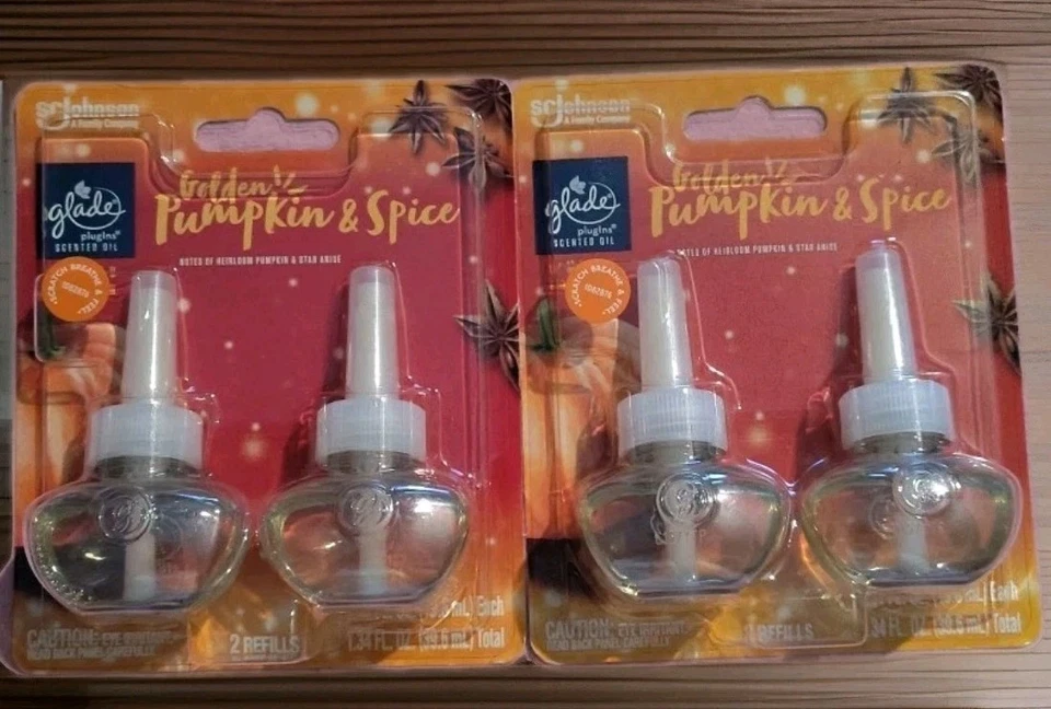 LOT OF 3 PACKAGES  GLADE PLUGINS Golden Pumpkin & Spice LIMITED EDITION HOLIDAY - Image 1 of 1