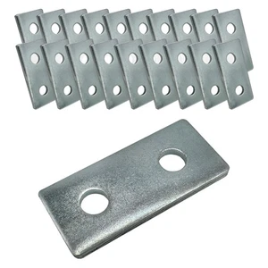 10 Pack - 2 Hole, Flat Plate Connector Bracket for 1/2" Bolt in 1-5/8" Strut ... - Picture 1 of 3