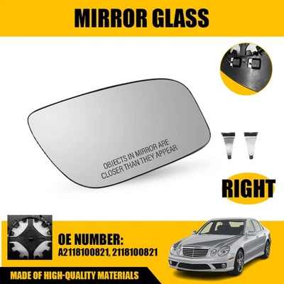 Espejo retrovisor térmico derecho de vidrio para Mercedes-Benz E320 2007-09 lado del pasajero 2118100821 Foto 1 de 4