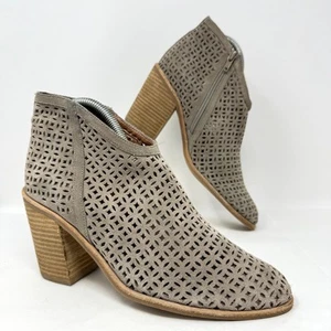 Jeffrey Campbell Medera Shoes Womens 7.5 Taupe Suede Ankle Booties Boho Cottage - Picture 1 of 11