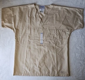 NWT Landau The Look of A Professional Women's Size Small SML Scrub Top Beige - Picture 1 of 7