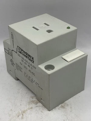 Phoenix Contact SD-US/SC/LA/GY DIN Rail  Mount 15A Outlet 125V AC DC, 29 63 86 0 - Image 1 of 4