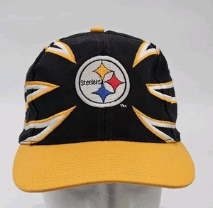 Vintage Pittsburgh Steelers Drew Pearson Mütze Snapback Haizahn schwarz gelb - Bild 1 von 6