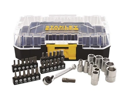 STANLEY FatMax 1/4in Socket & Bit Set 37 Piece In A PRO-STACK case STA019101 - Image 1 of 4