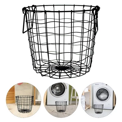  1 stück Schmiedeeisen Korb Kleidung Aufbewahrungseimer Wäschekorb Aushöhlen - Bild 1 von 4