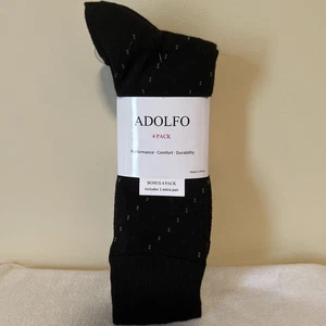 NEU Adolfo 4er-Pack schwarze Anzugsocken für Herren Größe 6,5 - 12 - Bild 1 von 4