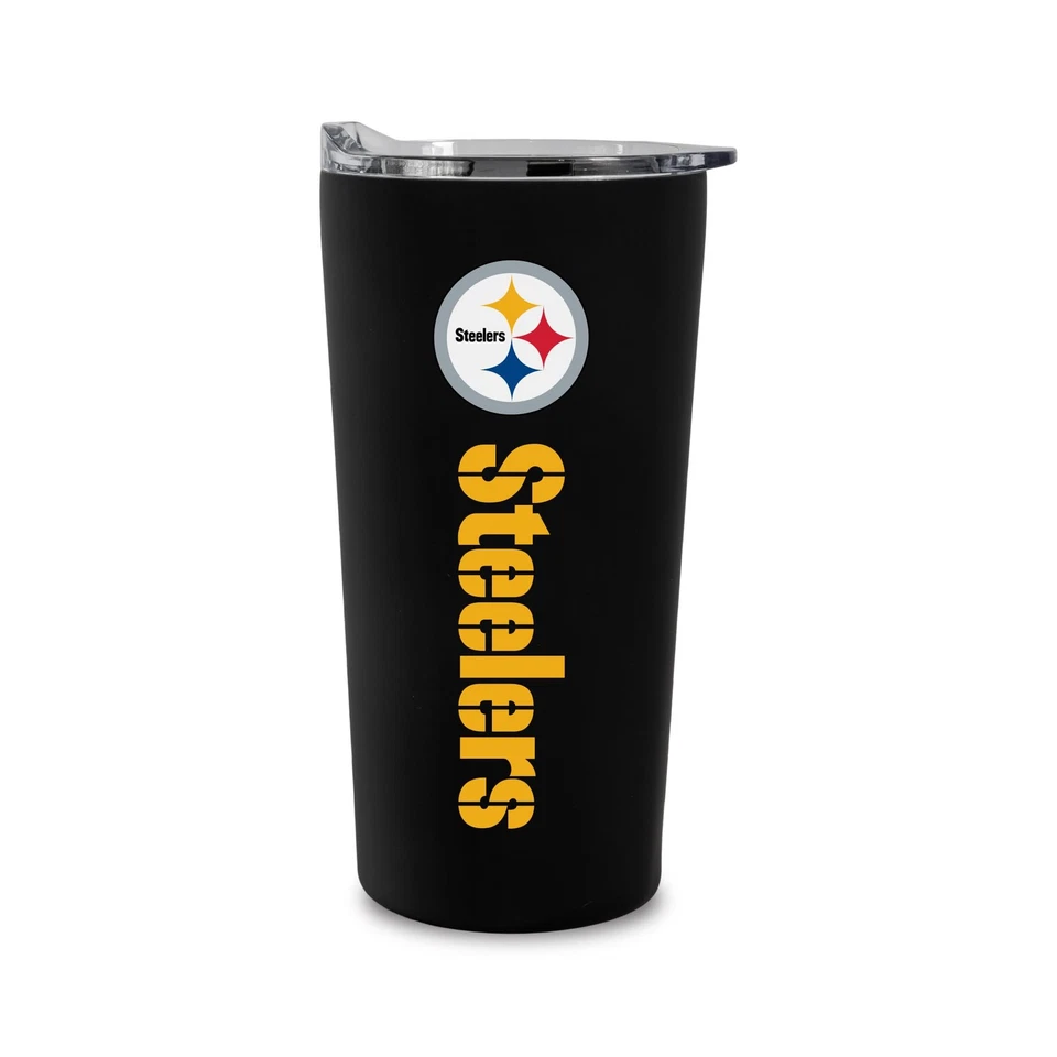NFL Fútbol Pittsburgh Steelers 18oz Tacto Suave, Vaso Fácil Agarre Foto 1 de 4
