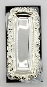 Waterford Monique Lhuillier Silver Plated Sunday Rose Vanity Tray w/ Box - Picture 1 of 12