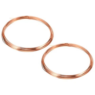 Half Hard Copper Wire, 2Pcs 23Gauge/0.6*0.6mm Diameter 6m Half Round Craft Wire — 第 1/4 张图片