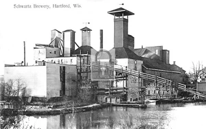 Schwartz Beer Brewery Hartford Wisconsin WI - Reprint - Picture 1 of 2