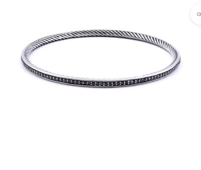 PULSERA BRAZALETE CABLE DIAMANTE NEGRO PLATA ESTERLINA DAVID YURMAN Foto 1 de 4