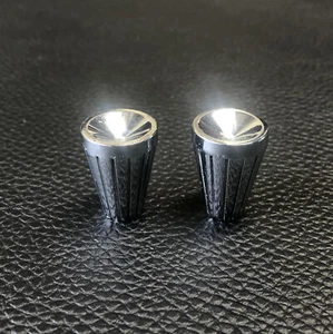 Lot of 2 Vintage 1940s-1960s Chrome Metal Car Radio Knobs - Picture 1 of 4