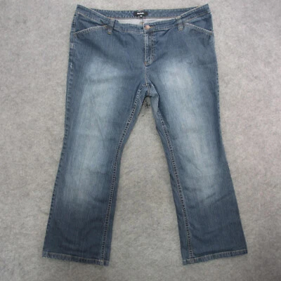 Pantalones de mezclilla para mujer Daisy Fuentes talla grande 24W azul lavado medio corte bota Foto 1 de 4