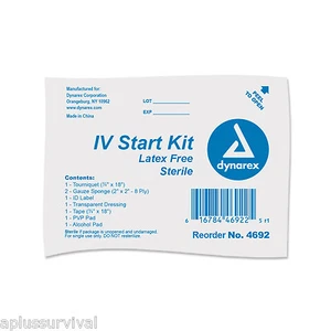 IV Kit de Inicio Estéril Látex Libre Torniquete Preparación Emergencia Primeros Auxilios Supervivencia - Imagen 1 de 1