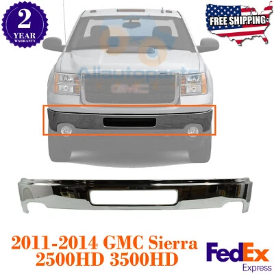 Barra frontal parachoques acero cromado para GMC Sierra 2500HD 3500HD 2011-2014 Foto 1 de 4