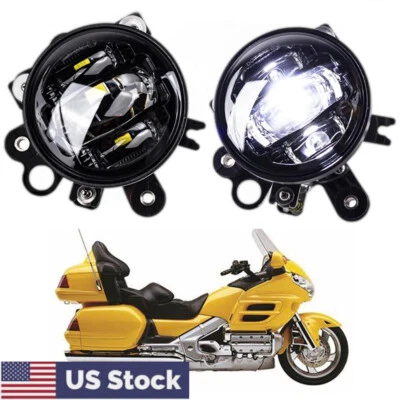 LED Halo Ring Fog Driving DRL Lights For Honda Goldwing 1800 GL1800 2006-2017 - Image 1 of 4
