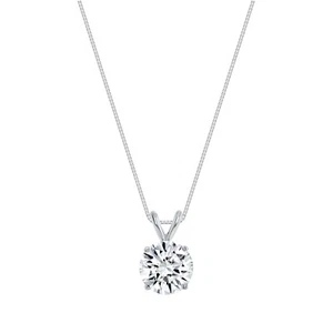 IGI F/VS 2 Ct Round Lab Created Grown Diamond Pendant Necklace 18K White Gold - Picture 1 of 3