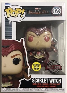 New Funko Pop Marvel WandaVision Scarlet Witch Bobble-Head Figure #823 GITD  - Picture 1 of 6