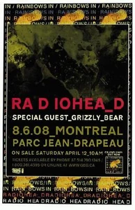 Cartel concierto Radiohead Grizzly Bear Montreal 2008 - Imagen 1 de 1