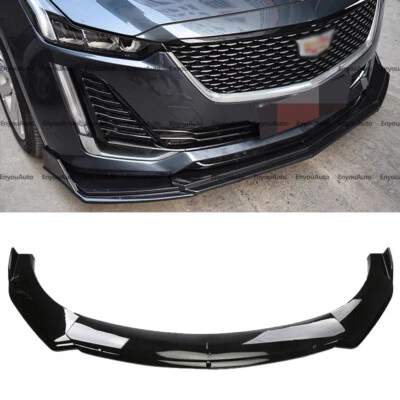 For Cadillac ATS XTS CTS SRX Front Bumper Lip Spoiler Splitter Glossy Black - Imagem 1 de 4
