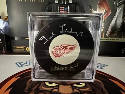 Хоккейная шайба с автографом и надписью Ted Lindsay Detroit Red Wings (HockeyInk) - Изображение 1 из 2