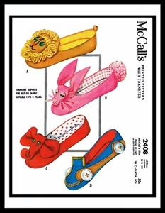Zapatilla McCalls 2408 Tela Costura PATRÓN NIÑA NIÑOS BEBÉS Niño Conejito + - Imagen 1 de 4