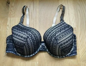 Sujetador Victoria's Secret 38D Negro Encaje Sobre Desnudo Forrado Cobertura Perfecta UW Usado en Excelente Condición - Imagen 1 de 4