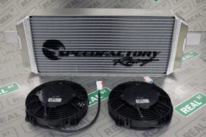 SpeedFactory Tucked Radiator K20 K24 K Series -16an Radiator Dual Fans  EG EK DC - Picture 1 of 9