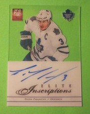 2012-13 Panini Rookie Anthology Elite Inscriptions #EI-DP Dion Phaneuf Auto Card