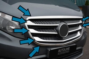 Chrome Front Grille Trim & Surround Set To Fit Mercedes Vito W447 (2015-20) - Picture 1 of 5