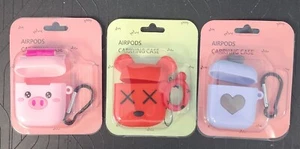 For Apple AirPods 1st/2nd 3D Silicone Shockproof Charging Case Cover (3 pack) - Picture 1 of 4
