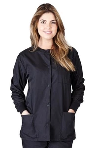 Unisex Medical Hospital Nursing Warm Up Top Scrubs Jackets 3-Pockets for Women - Picture 1 of 32