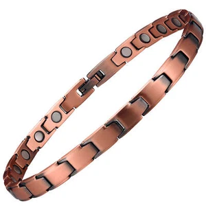 Brazalete magnético fino de cobre puro para mujer y hombre equilibrio energía poder alivio del dolor RX - Imagen 1 de 12