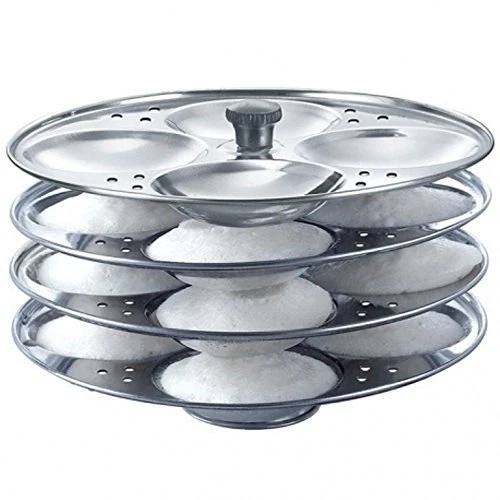 Idli Maker Stand Steel Sainless Steel Cooker 4 Plates  Mini Idli Steam Cooker - Image 1 of 1