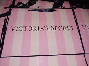 Victoria's Secret MEDIUM Glossy Paper Shopping Gift Bags - Pink Stripe 3pk - Picture 1 of 7