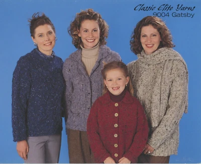 Classic Elite Yarns CEY Knitting Pattern 9004 Gatsby -Sweaters, Cardigans, Scarf - Image 1 of 4