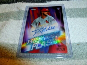 2019 Topps Chrome Dakota Hudson Freshman Flash RED Ref AUTOGRAPH #2/5 Cardinals - Picture 1 of 3
