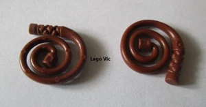 Lego 61975 x2 Weapon Whip Coiled Reddish Brown Fouet Ideas Indiana Jones A61 - Imagen 1 de 1