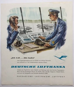 Deutsche Lufthansa Reklame Werbung Plakat DDR 1955 - Bild 1 von 1