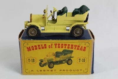 Vintage Lesney Models of Yesteryear 1904 Spyker Y-16 w/Original Box Yellow - Imagem 1 de 4